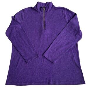 Lauren Ralph Lauren 1/4 Zip Pullover Sweater Womens 1X Purple Activewear Casual